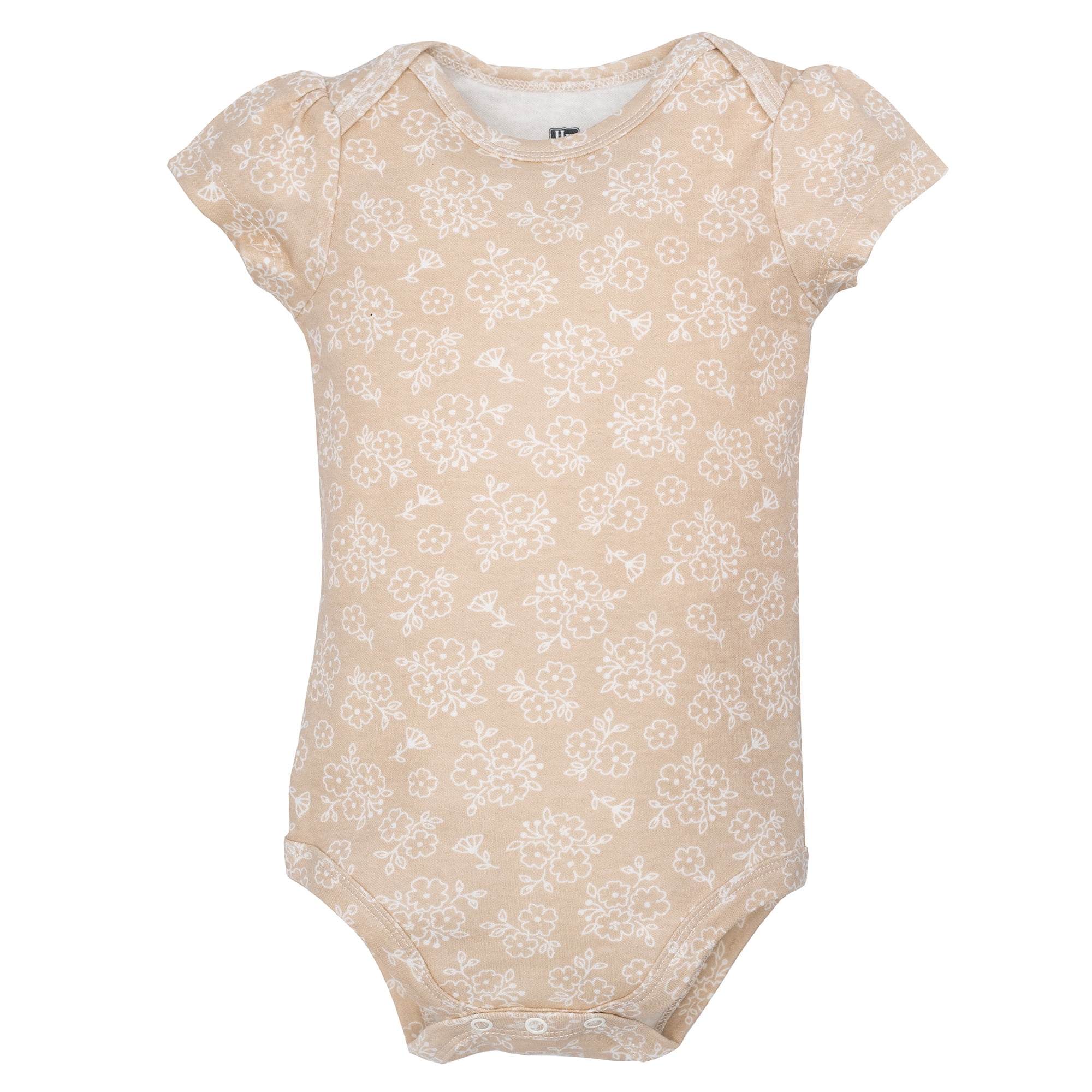 Hudson Baby Girl Cotton Bodysuits 3-Pack, Love Mommy Floral, 3-6 Months