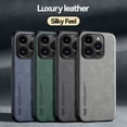 thumbnail image 2 of Sheepskin Leather Magnetic Holder Case For iPhone 15 14 13 12 11 Pro Max 13 Mini XR XS 8 7 Plus Shockproof Matte Slim Soft Cover, 2 of 5