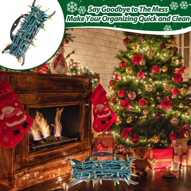 Organizador de bolsas de almacenamiento de luces de Navidad | Soporte de bobinado duradero para almacenamiento de luces de vacaciones, fiestas, exteriores | Diseño compacto, portátil y que ahorra