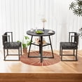 thumbnail image 5 of 31.5 in Small Round Dining Table for 2–4, Space Saving Kitchen Table with Storage, Mid Century Modern Metal Legs, Black, 5 of 9
