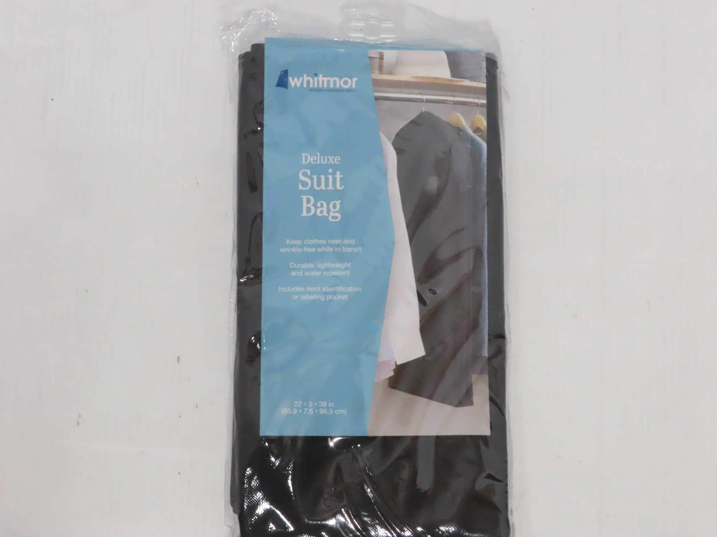 Whitmor Deluxe Zippered Polyester Suit Bag - Black