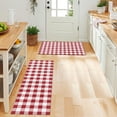 thumbnail image 7 of Kitchen Rugs and Mats 2 Pieces Red Buffalo Plaid Runner Rug Sets White Check Soft Comfort Standing Kitchen Mats for Floor Absorbent Area Rugs Carpet Non Slip Farmhouse Cushioned Doormat Home Decor, 7 of 7
