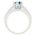 thumbnail image 4 of 2.21ct round cut blue natural aquamarine 14k white gold Bridal Wedding Engagement Promise Anniversary Ring for Women size 3.5, 4 of 7