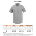thumbnail image 4 of Men's Fashionable Short-Sleeve Beach Top, Plain Gray, 3XL, Button Down Gray Lace-Trimmed Collar Shirt, 4 of 4