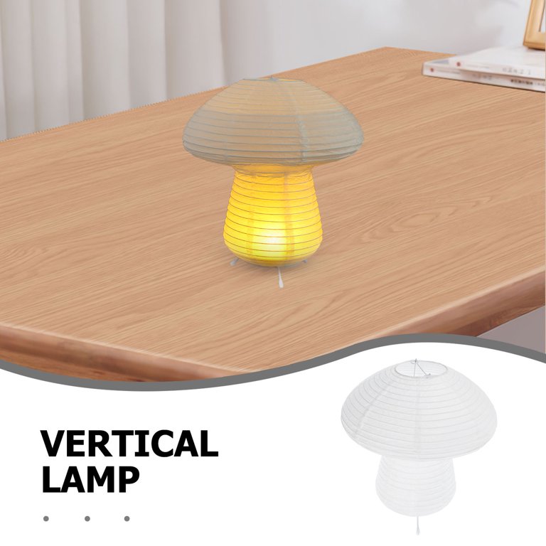 Paper Report On Table Milisten Foldable Cute Mushroom Paper Table Lamp with Warm Light, White ...