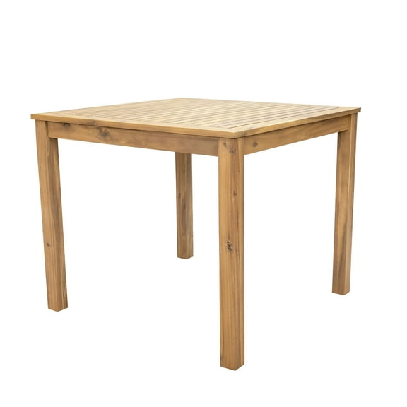 Sunnydaze Rodanthe 33.75" Acacia Square Outdoor Dining Table, Natural Oil Finish