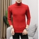 thumbnail image 1 of Suéter de cuello alto para hombre de otoño e invierno, suéter básico con patrón vertical de color sólido informal para hombre, 1 of 6