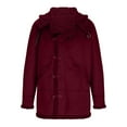 thumbnail image 4 of hopeusince Men's Winter Warm Faux Shearling Coat Double Breasted Lapel Long Overcoat with Pockets Wine XXL, 4 of 6
