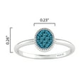 thumbnail image 5 of V3 Jewelry® 925 Sterling Silver with 1/14 CTTW Natural Blue Diamond Oval Ring for Women, 5 of 5