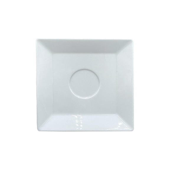 Turgla Porcelain Merid 5.5" x 5.5" Square White Porcelain Saucer (Set of 12) (MER19CT00)