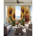 thumbnail image 6 of Sunflowers Kitchen Curtains Abstract Oil Painting Floral Leaf Plant Cafe Short Curtains for Bathroom Blackout Window Curtain Grommet Small Window Treatment Drapes for Bedroom Living Room 52"x45"x2, 6 of 9
