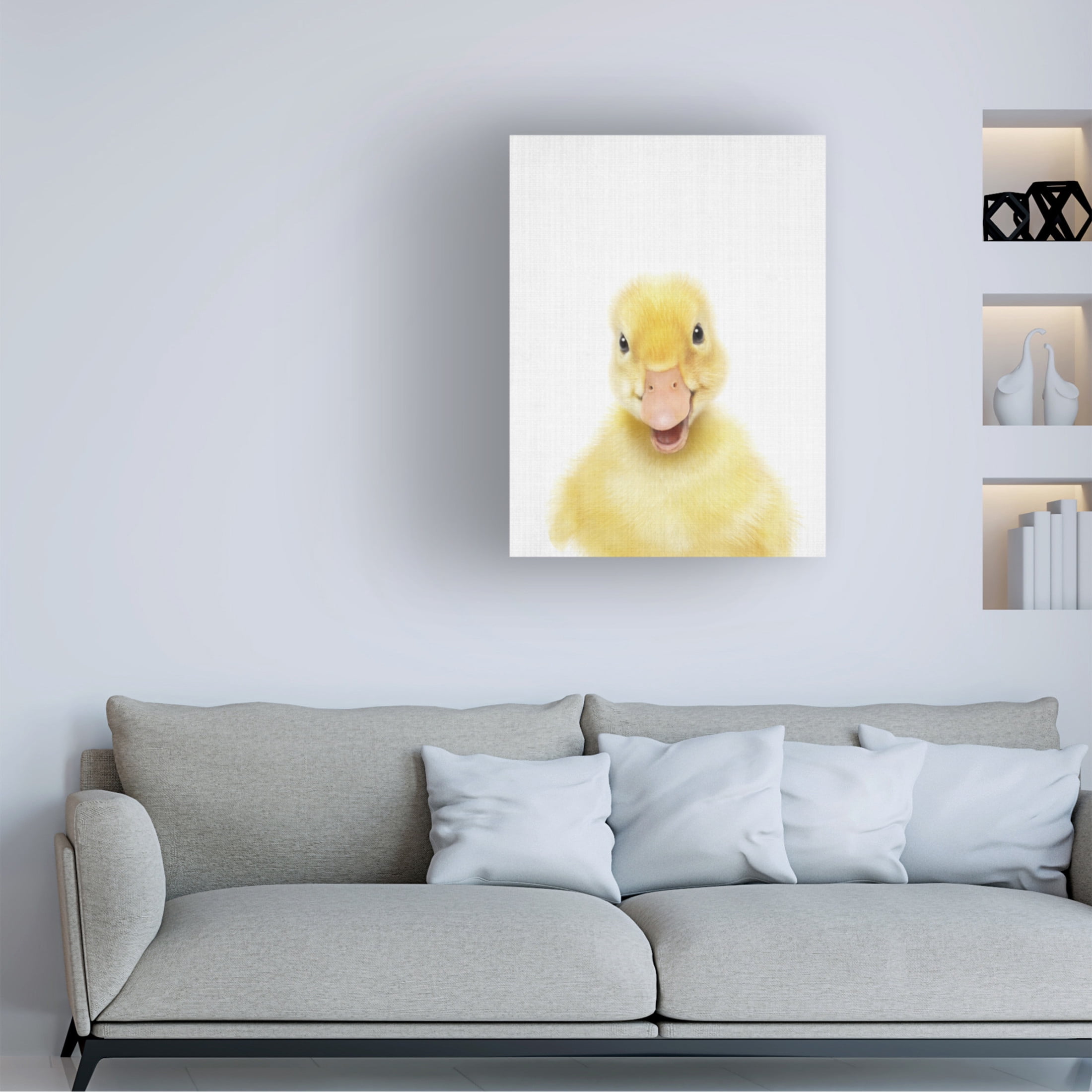 Trademark Fine Art Lola Peacock  Peekaboo Baby Duck Canvas Wall Art