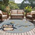 thumbnail image 4 of Round Rugs 7Ft, Blue Penguins Christmas Round Area Rug Washable Indoor Throw Carpet, Xmas Winter Snowflake Let Snow Large Non Slip Circle Rug for Dining Room Playroom Home Decor Aesthetic, 4 of 8