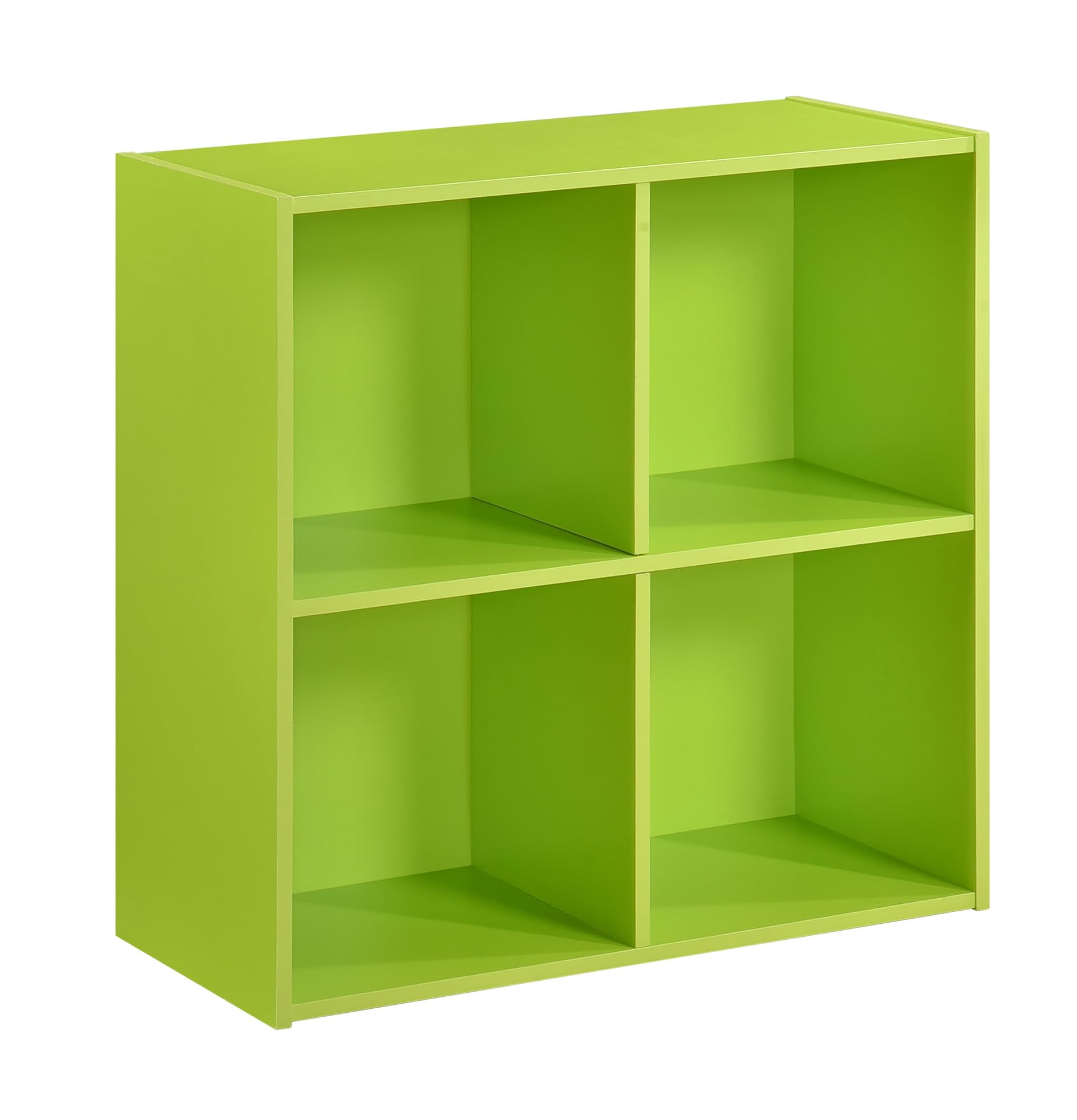 Kings Brand Furniture - 4 Cube Storage Organizer Book Shelf, Toy Storage Organizer for Playroom, Bedroom, Nursery School, Green