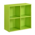 thumbnail image 2 of Kings Brand Furniture - 4 Cube Storage Organizer Book Shelf, Toy Storage Organizer for Playroom, Bedroom, Nursery School, Green, 2 of 8