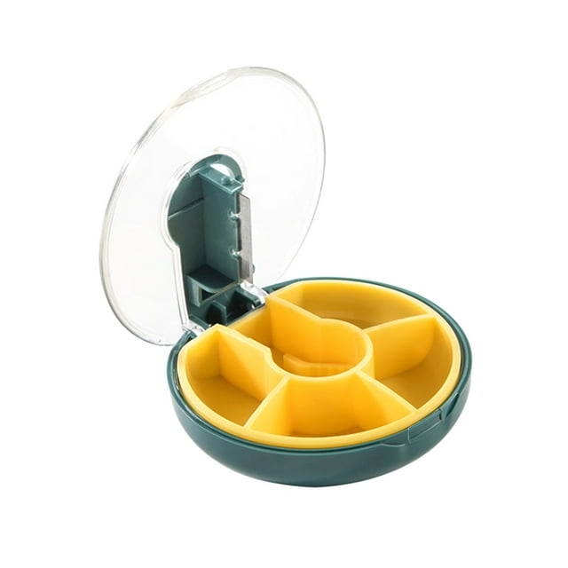 yingyy Pill Splitter Box Portable Stainless Steel Slicer Storage Tablet Divider Indoor Outdoor Bedroom Hiking Container Accessories dark green 1Set