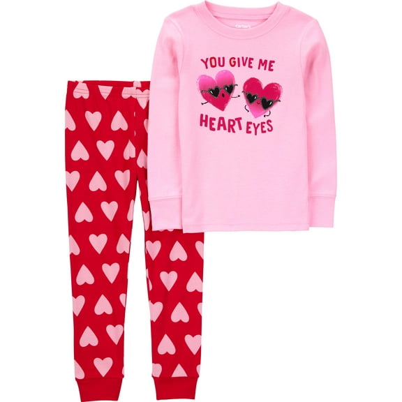 Carter's Child of Mine Baby and Toddler Valentine's Day Pajamas Set, 2-Piece, Sizes 12M-5T