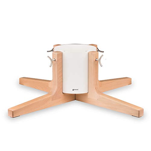 Tree Nest Christmas Tree Stand Base for Real Tree up to 7.2ft Sliver Christmas Tree Holder Stable for Xmas Tree Decoration no Christmas Tree Collar or Skirt Needed Rustic (White,Medium)