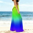 thumbnail image 5 of Levmjia Womens Swim Cover Up Pants Quick Dry Beach Vacation Pure Color Print Lightweight Sun Protection Sunscreen Wide Leg Bohemian Style, 5 of 7
