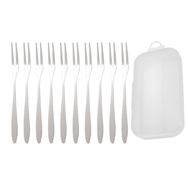 Yhmxh Utensilios de cocina Tenedor de fruta mini de acero inoxidable con mango de madera, juego de vajilla diario Muebles para cocina Accesorios de cocina Mueble organizador cocina