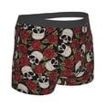 thumbnail image 4 of Uemuo Red Rose Skull Pattern Men's Boxer Briefs,Trunk Anti-Chafing,Comfortable, Durable, and Stylish Underwear-Medium, 4 of 9