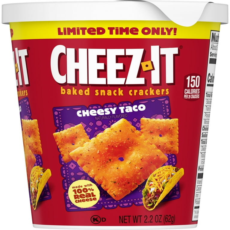 Cheez-It Cheesy Taco Baked Snack Crackers, Lunch Snacks, 2.2 oz