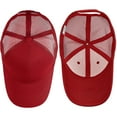 thumbnail image 4 of Falari Trucker Hat 2-Piece Set, 6 Panel, Cotton Mesh, Adjustable Size Baseball Cap - Burgundy & Burgundy, 4 of 7