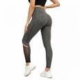 thumbnail image 3 of idosla Women Yoga Pants Color Blocking Mesh Workout Running Leggings Tights (Grey-F, S), 3 of 8