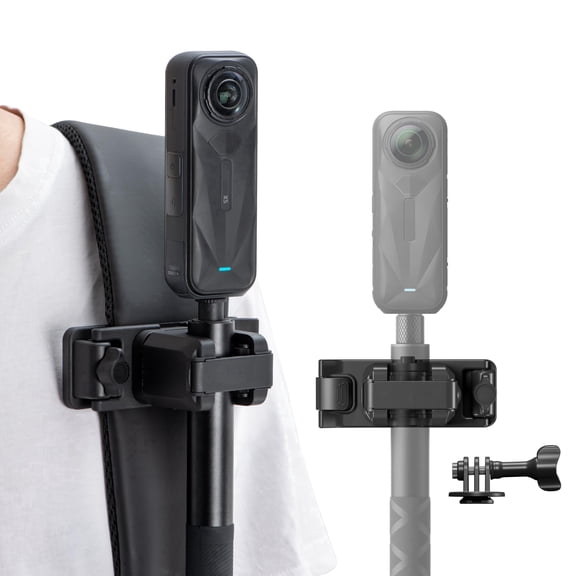 STARTRC VCR Selfie Stick Holster Backpack Mount for Insta360 X5 X4 Air Accessories, Quick Release Clip for Go Ultra ACE Pro 2, GoPro Hero 13 12 Max 2 & DJI Osmo Nano Action 6 5