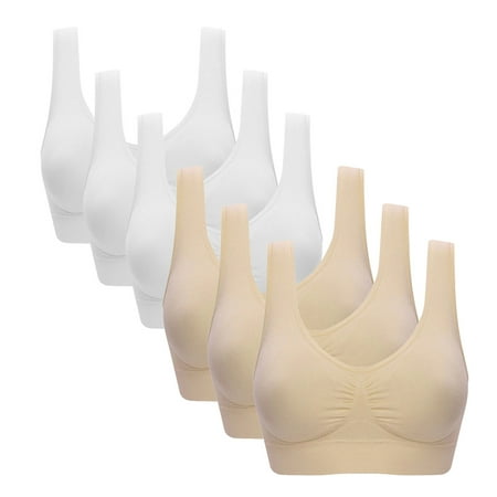 

Valcatch Women s Magic Sports Bras Full Coverage Leisure Sports Breathable and Sweat Absorption Brassiere 6Pack