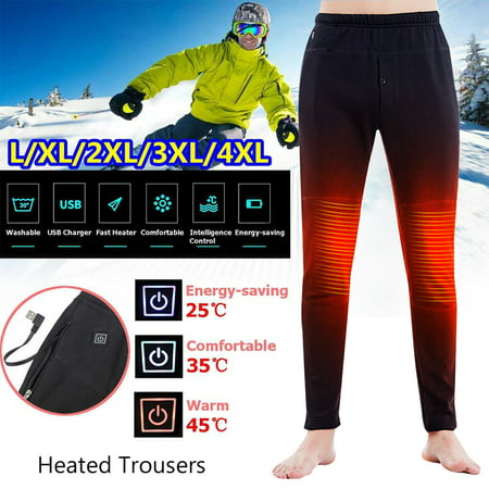 5V Electric Heated Pants for Men - Electric Heating Pants with Two-Zone Heating Panels - Heated Trouser for Cold Weather Outdoor Camping, Hiking,