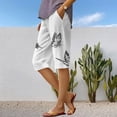 thumbnail image 2 of Bermudas DMOYALA de lino con estampado floral negro y blanco 4XL, 2 of 2