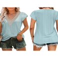 thumbnail image 4 of Tops Amples avec Col en V à Manches Courtes pour T-Shirts d'Été pour Femmes, 4 of 5