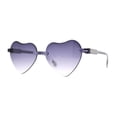 thumbnail image 3 of Girls Child Size Rimless Heart Shape Plastic Sunglasses Black, 3 of 4