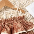 thumbnail image 6 of IVEYRTF Girls Romper Jumpsuit with Straps and Wide Leg Design Lightweight Summer Wear Playtime Activities Comfort Fit One Piece Pants(Brown,5-6 Years), 6 of 8