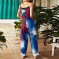 thumbnail image 4 of Iaqnaocc 4th of July Women's Jumpsuits Patriotic American Flag Stars Sleeveless Independence Day Jumpers Loose Fit Adjustable Strap Jumpsuits Fashion Overalls Wine 2XL, 4 of 4