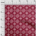 thumbnail image 1 of oneOone Silk Tabby Carmine Red Fabric Geometric Bandhani Craft Projects Decor Fabric Printed By The Yard 42 Inch Wide, 1 of 4