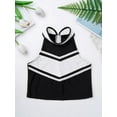 thumbnail image 6 of YONGHS Kids Girls Cheerleading Outfit Sleeveless Tops Pleated Skirt Set 6-16 Black 8, 6 of 7