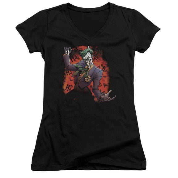 Batman Jokers Ave Junior Women's T-Shirt V-Neck Black