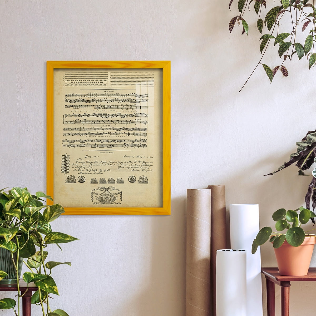 Deckled Encyclopediae V (AS) -Framed Print w/glass-Sunflower Yellow