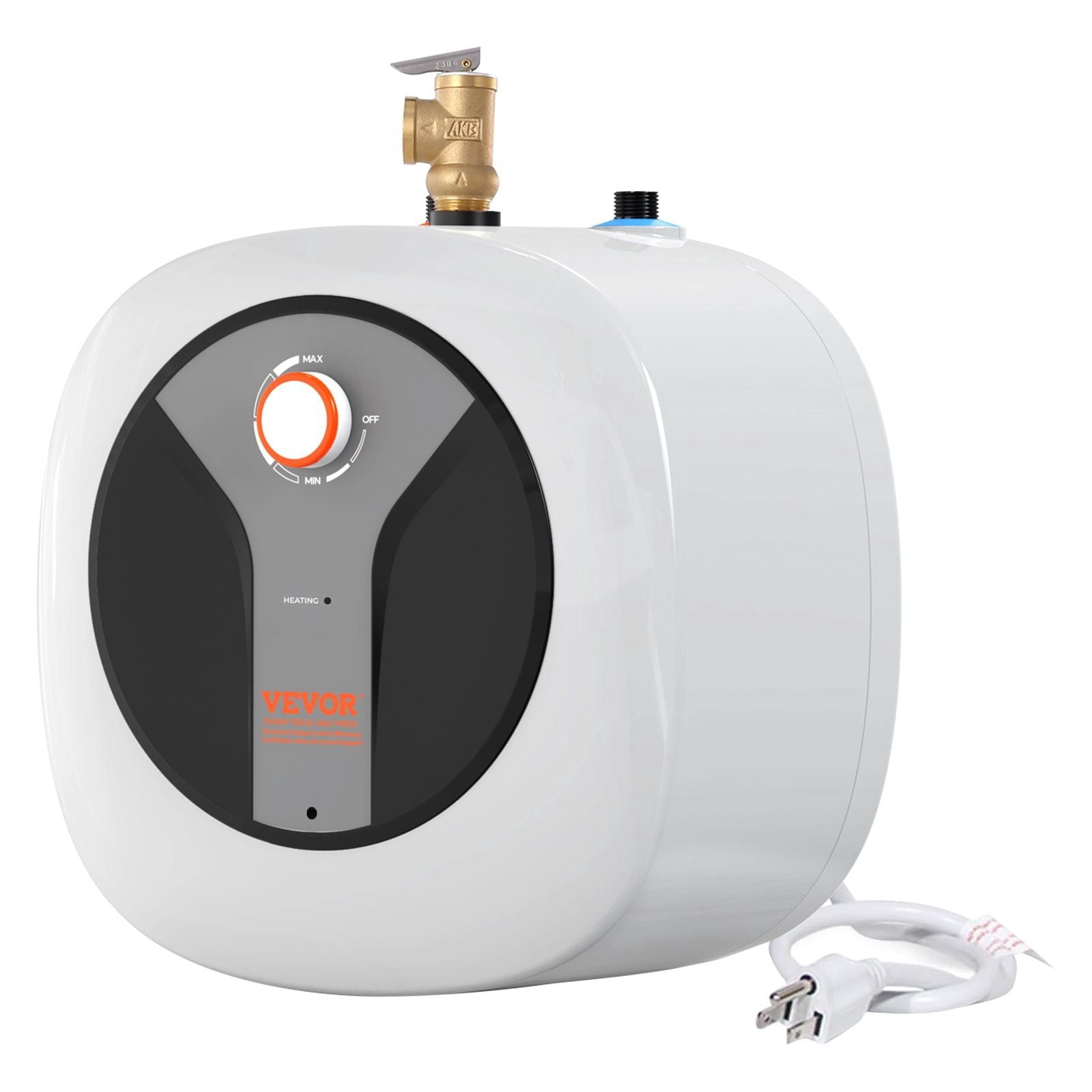 Electric Mini-Tank Water Heater 2.5-Gallon Tank, 1440W Hot Water Boiler Storage, Safety Temperature Pressure Valve Easy Install, for Kichen Bathroom Restaurant, Shelf Wall Floor Mounted