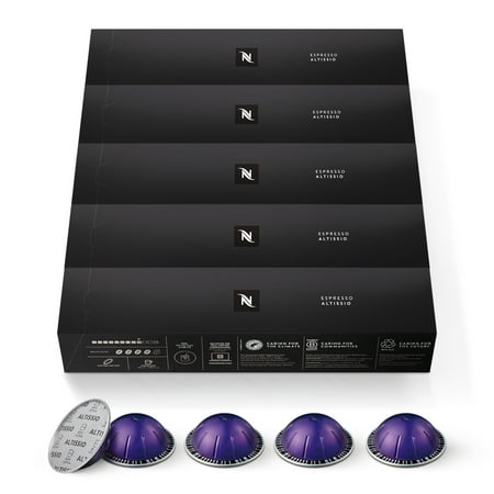 Nespresso Capsules VertuoLine Altissio Medium Roast Espresso Coffee 50 Count Coffee Pods