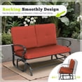 thumbnail image 5 of SOLAURA 2-Person Outdoor Swing Glider Chair Bench Love Seat Cushioned Sofa,Red, 5 of 8