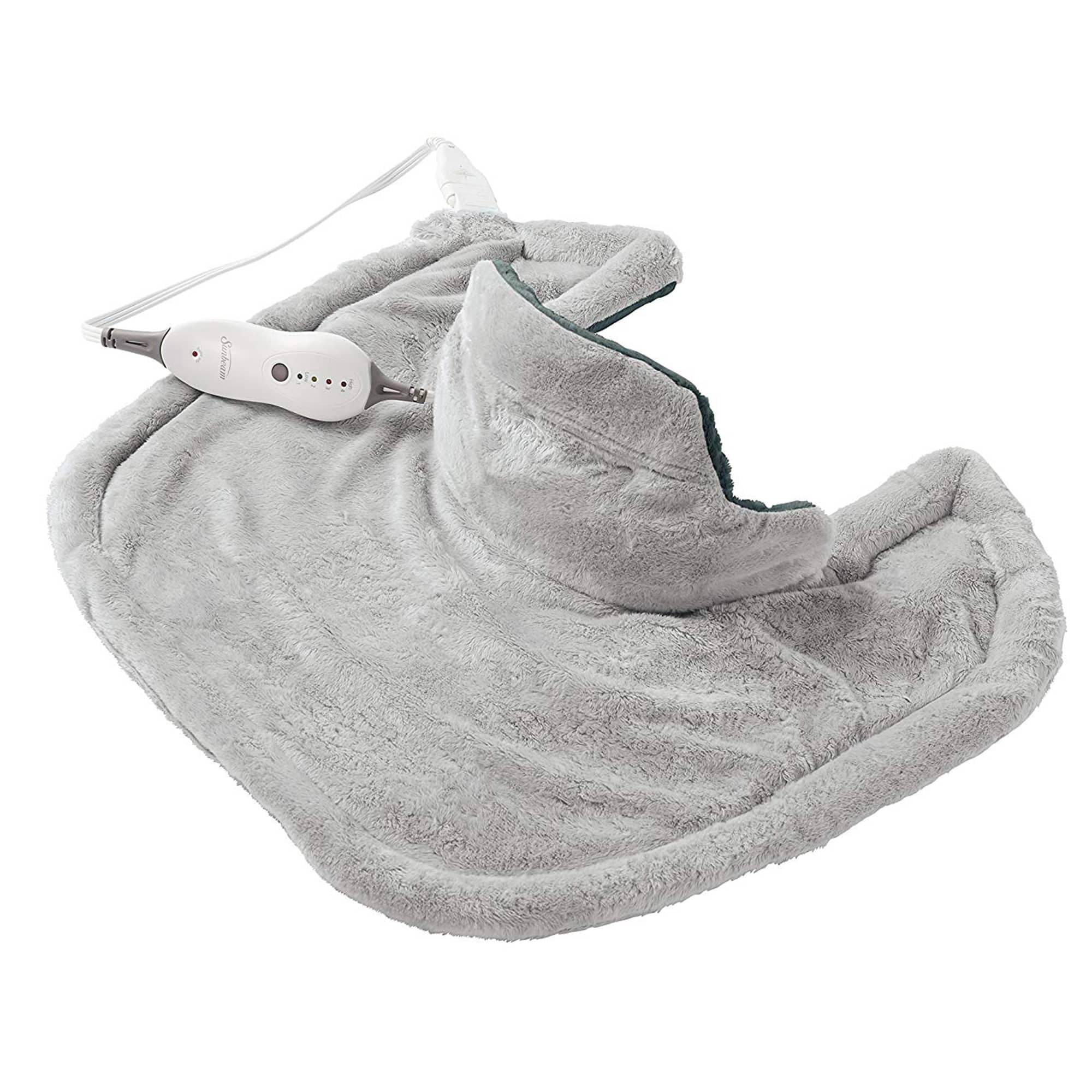 Sunbeam Renue Heat Therapy Neck and Shoulder Pain Relief Wrap Heating Pad, Grey