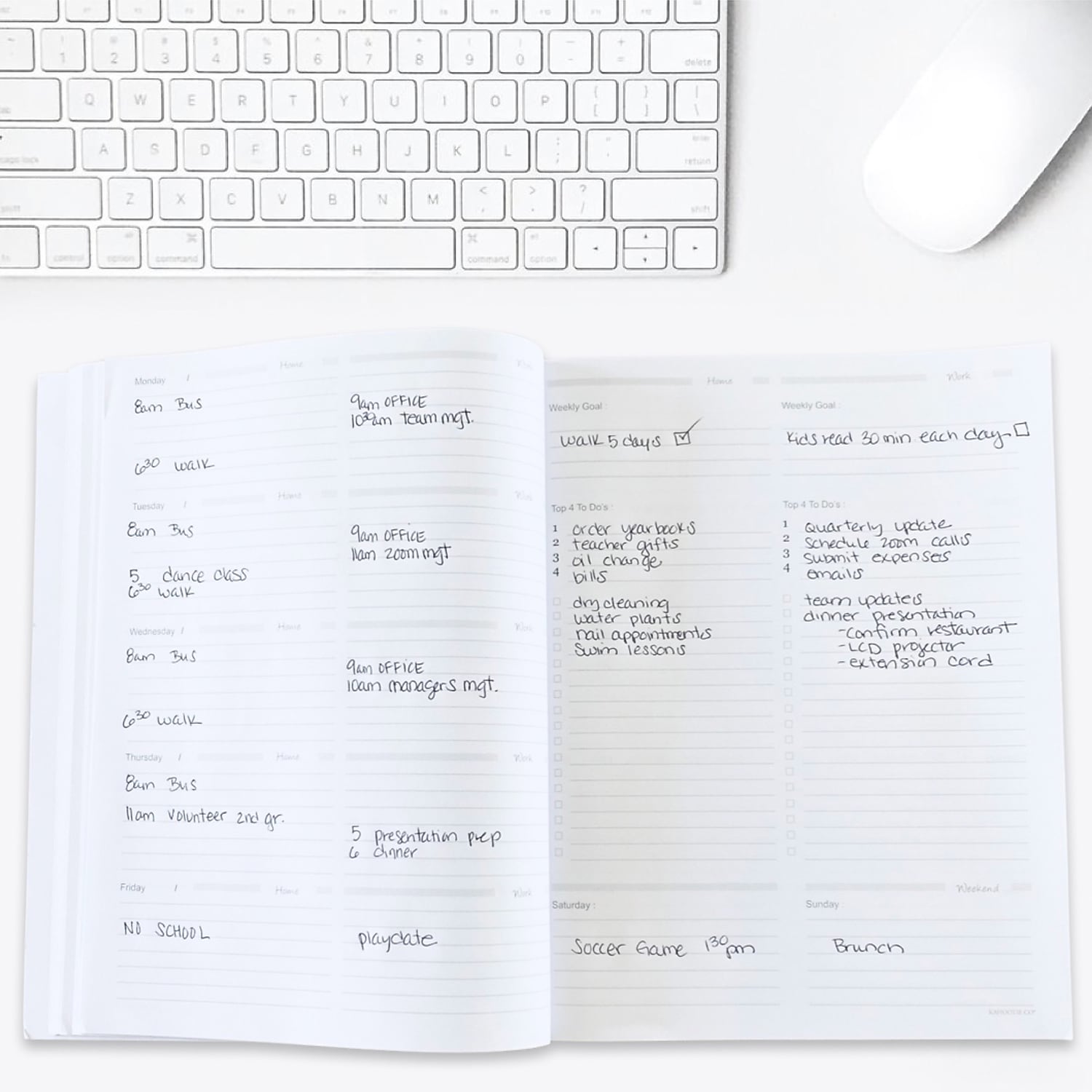 Kahootie Co. Kahootie Co Home & Work Weekly Planner 8.5" x 11" Gray Stripe (ITKHWGS)