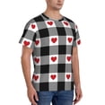 thumbnail image 5 of Rocae Heart Black Buffalo Plaid Gingham for Men's Moisture-Wicking Crew Tee - T-Shirt for Sports, Outdoor Activities, and Casual Wear3X-Large, 5 of 9