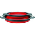 thumbnail image 2 of Collapsible Colanders, 2pcs   Silicone Kitchen Folding Strainer Bowl Colander Set for Vegetables Fruit Kitchen Tool - Kitchen Durable Folding Rubber Hopper Filter Basket (red), 2 of 4