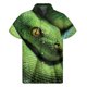 thumbnail image 3 of Camisas hawaianas con estampado 3D de serpiente para hombre, camisas de verano con solapa y botones, holgadas y con personalidad, de manga corta, 3 of 5