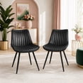 thumbnail image 6 of SUDICA Black PU Leather Dining Chairs Set of 2, Upholstered Accent Chairs with Metal Legs for Dining Room, 6 of 7