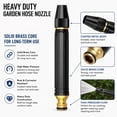 thumbnail image 2 of Heavy Duty Adjustable Twist Hose Nozzle Jet Sweeper Nozzle,High Pressure Metal Water Hose nozzle, Powerful High-Pressure Home Car Wash & Garden Sprayer, Metal Water hose Sprayer Attachment, 2 of 6